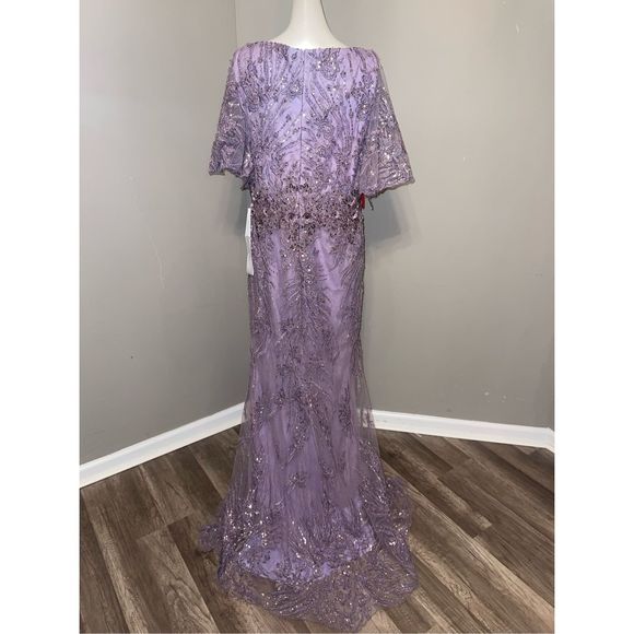 MAC DUGGAL VINTAGE FLUTTER SLEEVE EVENING GOWN - Picture 9 of 12